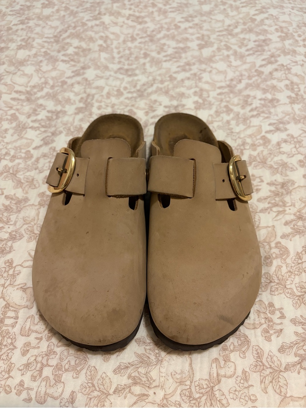 Birkenstock Boston Big Buckle Brown Leather Clogs